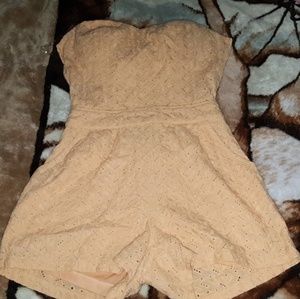 Eyelet Strapless Romper